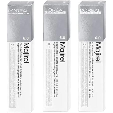 Pack 3x50ml tintes Majirel LOréal nº6.0 rubio oscuro profundo