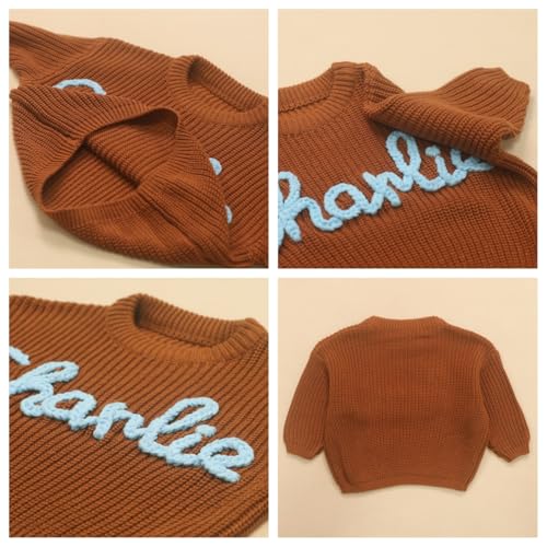 personalized baby sweater with nameone birthday giftcustom name embroidered knit sweaternewborn baby girl boy sweatermonogrammed newborn gifts