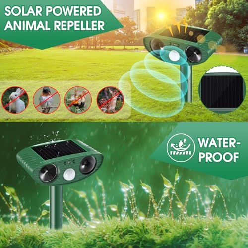 Cat Repellent Outdoor,2 Pack Solar Animal Repeller Ultrasonic Cat Deterrent with PIR Motion Sensor Waterproof Pest Repeller Animal Deterrent for Garden Yard Cats, Dogs,Skunks,Raccoon Birds Squirrels - Image 6