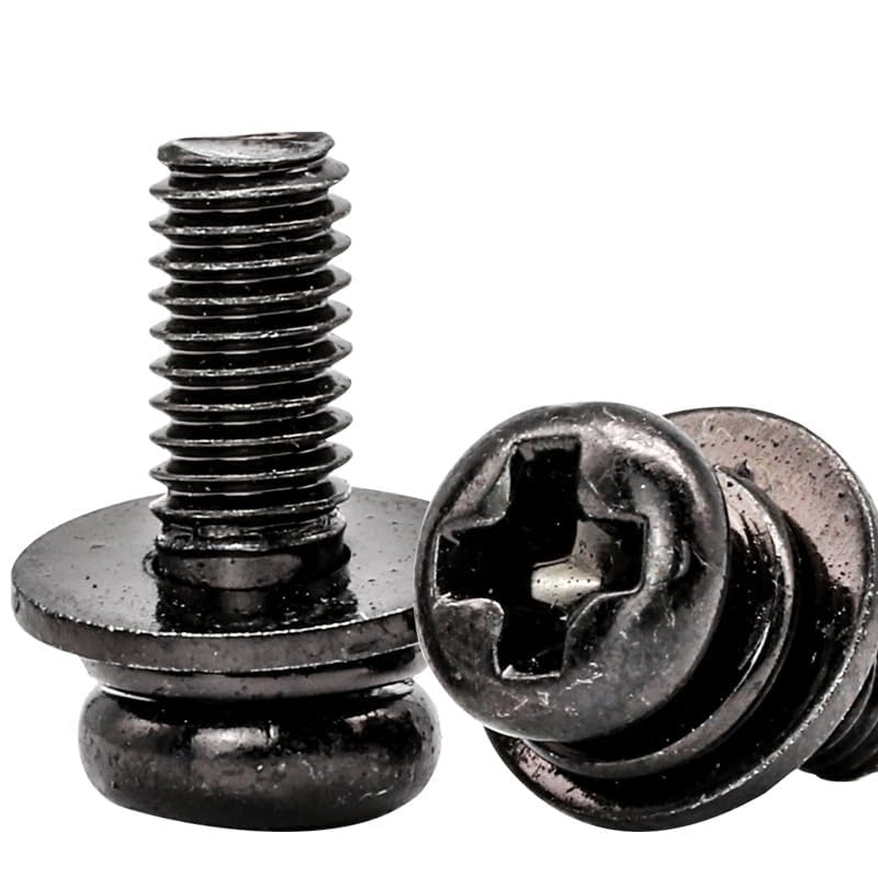 Image of 20 PCS Vesa Screws, VESA Compatible M8x20mm TV /Monitor Wall Mount Screws for 75x75mm and 100x100mm Brackets. Phillips Head M8 x 20mm Black with Washers (20, M8 x 20mm)