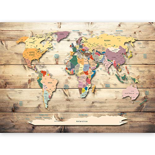 Fotomurales 3D - Ilusion Optica 3D 210x150 cm - Fotomural Poster Finestra - Fotomurales Papel pintado - Cuadro Mapa Mundi Mapa del Mundi Continente