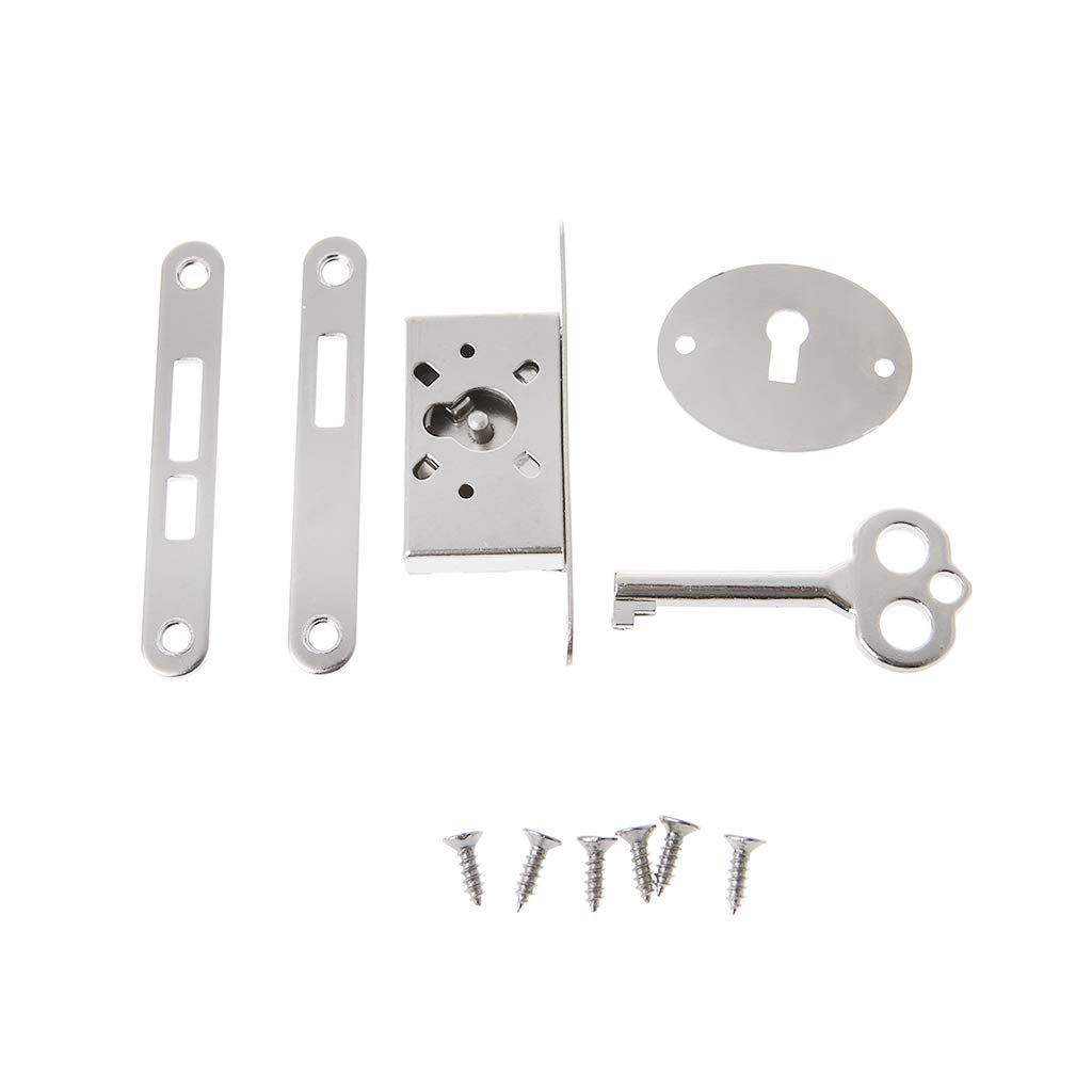 Nihenhao Silver Vintage Drawer Lock With For Key Antique Small Box Cabinet Door Locks Furniture