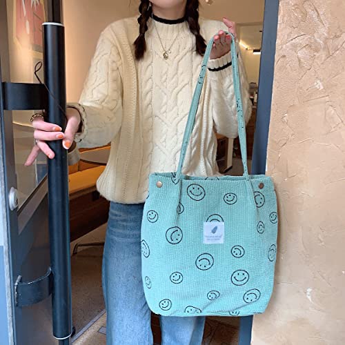 Image of JARKJARD Corduroy Tote Bag Aesthetic Cute Tote Bags Large School Shoulder Bags for TeenGirls Trendy Stuff