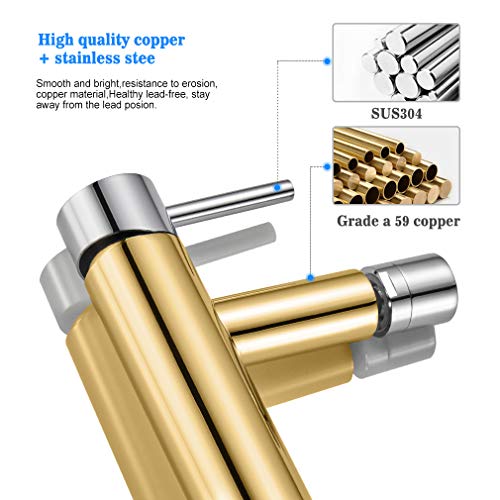 BONADE Bidetarmatur Badarmatur Einhebel-Bidetmischer mit drehbarem Auslauf Mischbatterie Einhand-Bidetbatterie Waschtischarmatur für Bidet Wandbidet Chrom - Image 5