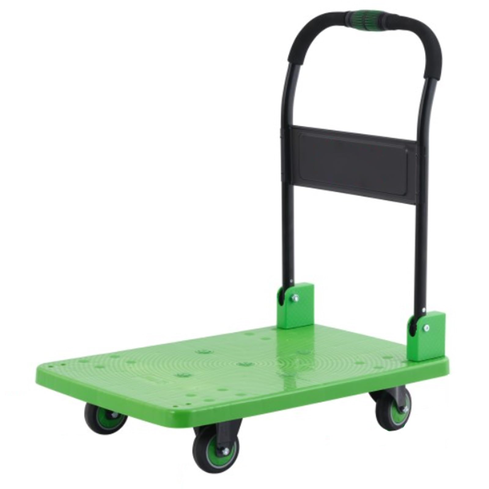 LKLNKVL Handcart, With Brake Function, No Crossbar Design, Save Space, for Moving, Luggage, Warehouse(Green,Large)