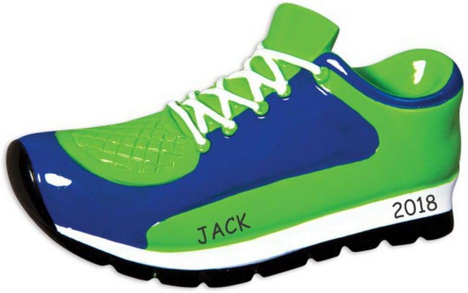 Personalized Running Shoe Sports Christmas Ornament (Blue)