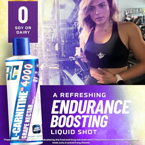 Image of Ronnie Coleman Signature Series L Carnitine XS 4000 Liquid, Stimulant Free, Sugar Free, Zero Carbs, Lean Muscle Strength Support for Men & Women, 16 Oz, Grape Nectar