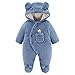 Xiangdanful Baby Jungen Mädchen Bärenohr Mit Kapuze Overall Fleece Reißverschluss Strampler Footie Warmer Body Schneeanzug Winter Oberbekleidung Winterjacke Übergangsjacke Spielanzug