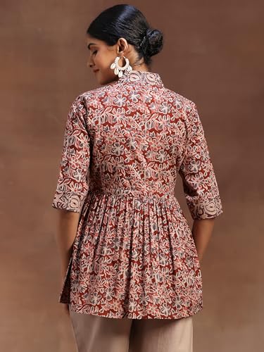 Image of Libas Printed Cotton A-Line Kurti for Women