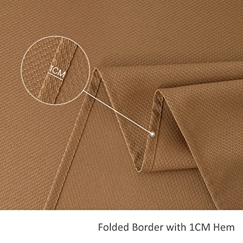 Image of maxmill Textured Rectangular Tablecloth Water Resistance Antiwrinkle Spillproof Soft Jacquard Table Cloth for Fall Harvest Thanksgiving Parties and Holiday Dinners, 60 x 104 Inch, Amber Bronze