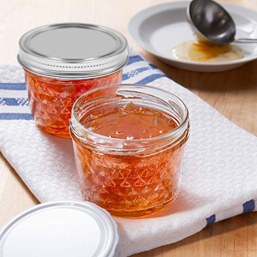 Mason Jars Canning Jars, 4 OZ Jelly Jars With Regular Lids and Bands, Ideal for Jam, Honey, Wedding Favors, Shower Favors, Baby Foods, DIY Magnetic Spice Jars, 40 PACK By SPANLA - Thumbnail 6