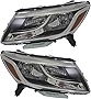 Compatible with Nissan Pathfinder Headlights Lamps Set 2013 2014 2015 2016 Halogen Black Trim Driver and Passenger Side