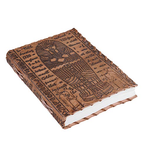 Leather Writing Journal | Ancient Egyptian Mummies Embossed Hardcover Notebook To Write In For Boy Girls Men | Unlined Unruled Blank Page Dairy | Office Home Use | Premium Handmade Natural Thick Paper #TOP5