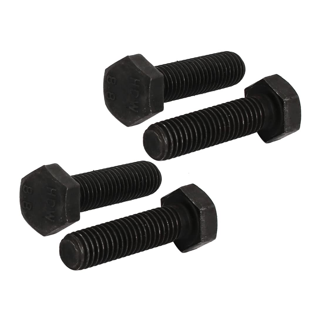 Bulloni Esagonali M8x30mm Sinistri - 4 Pezzi Grado 8.8 Nero - Foto 2