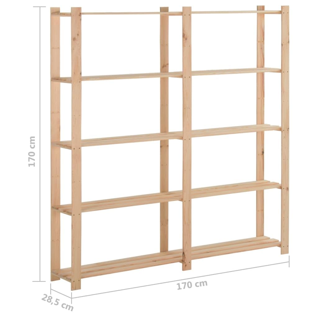 Générique Étagère de Stockage 5 Niveaux 170x28,5x170cm Bois de pin Massif,Entreprise & Industrie,Stockage Industriel,Étagères industrielles,Brun,18.1 KG,327319
