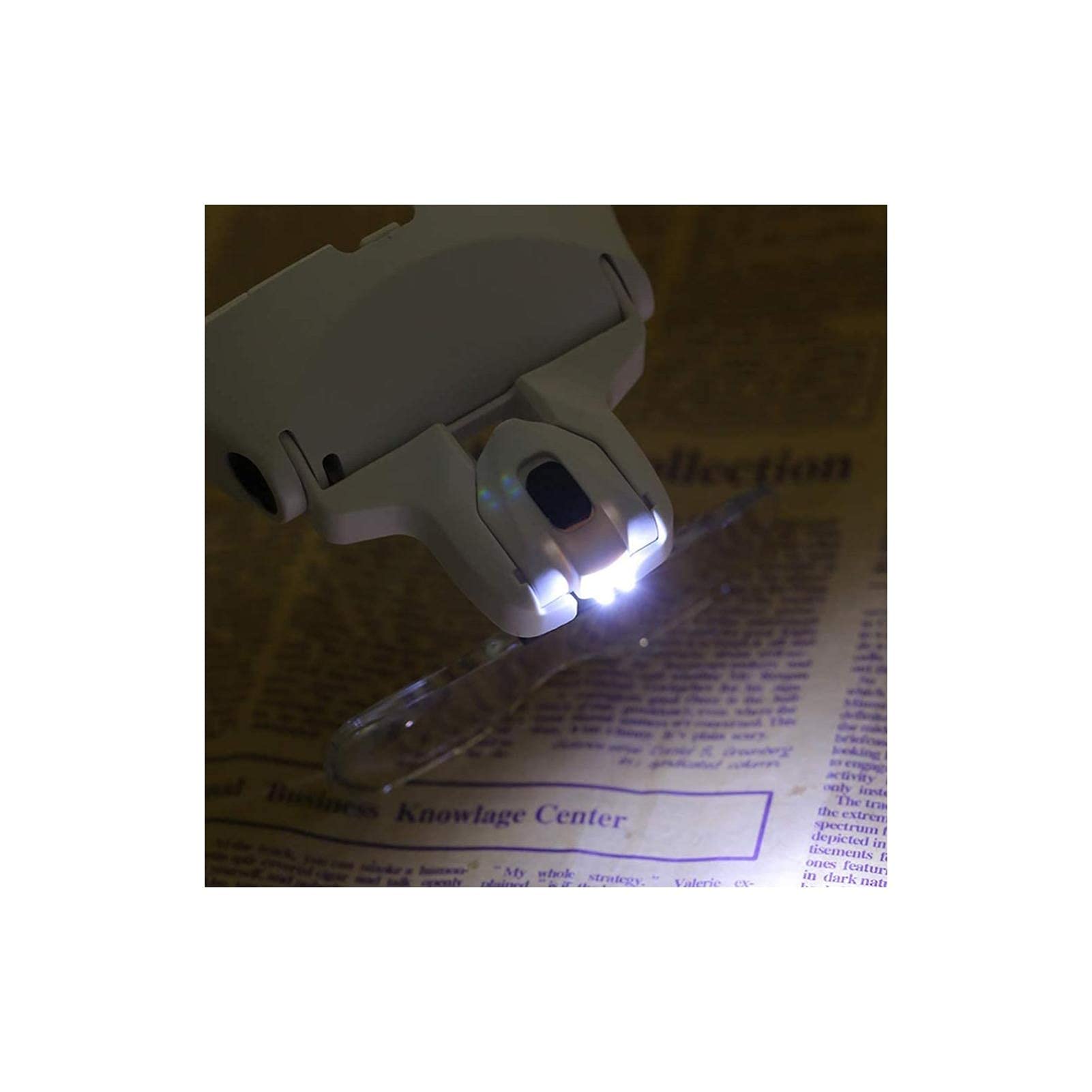 Lupa Na Głowę, Okulary Powiększające Z Podświetleniem, Lupa Na Głowę Z 2 Diodami Led, Wymiennymi Soczewkami, 1,0X/1,5X/2,0X/2,5X/3,5X, Lupa Słuchawkowa Do Czytania, Lupa,