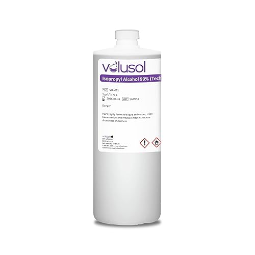 Volu-Sol - Alcohol isopropílico (isopropanol) 99%, alcohol de frotamiento de alta pureza, líquido transparente de laboratorio concentradogrado