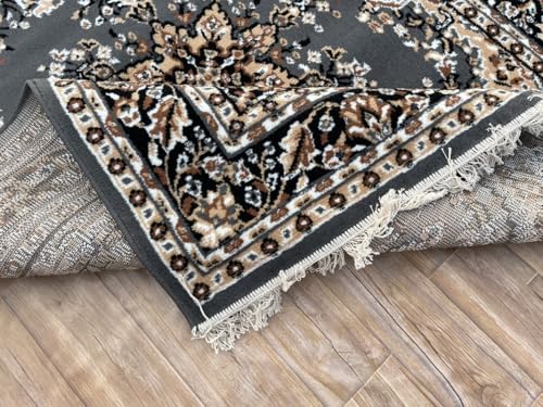 Image of TTC THREAD & TEXTURE CARPET Traditional Comfort: Power-Loomed Carpets for Living Room- Every Space Area Rug Color Grey Size 7x10 Feet (210x300cm)