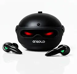 Fone de Ouvido Bluetooth 5.4 Sem Fio TWS Gamer com Redução de Ruído por IA, Microfone Embutido, Estojo LED Ninja Robótico, Bateria de longa duração, Baixa Latência, Ideal para Academia, Jogos e Lazer