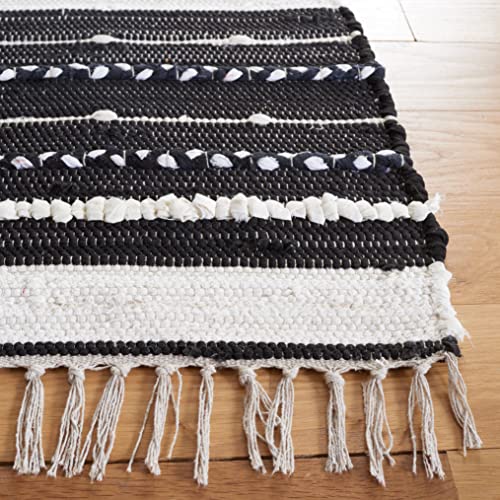 Tapete SAFAVIEH Kilim Rayado 4x6 Negro e Ivory miniatura 3