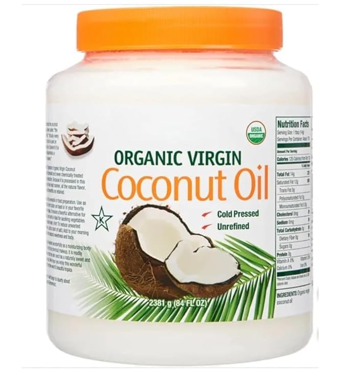 Organic Virgin Coconut Oil, Cold Pressed and Unrefined – Quality Kirkland – Chemical Free, 84 fl oz, USDA Organic
