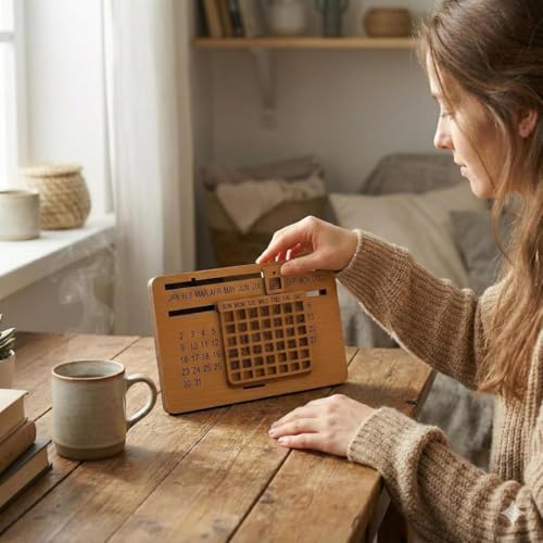 MILLOR Perpetual Wooden Desk Calendar - Image 7