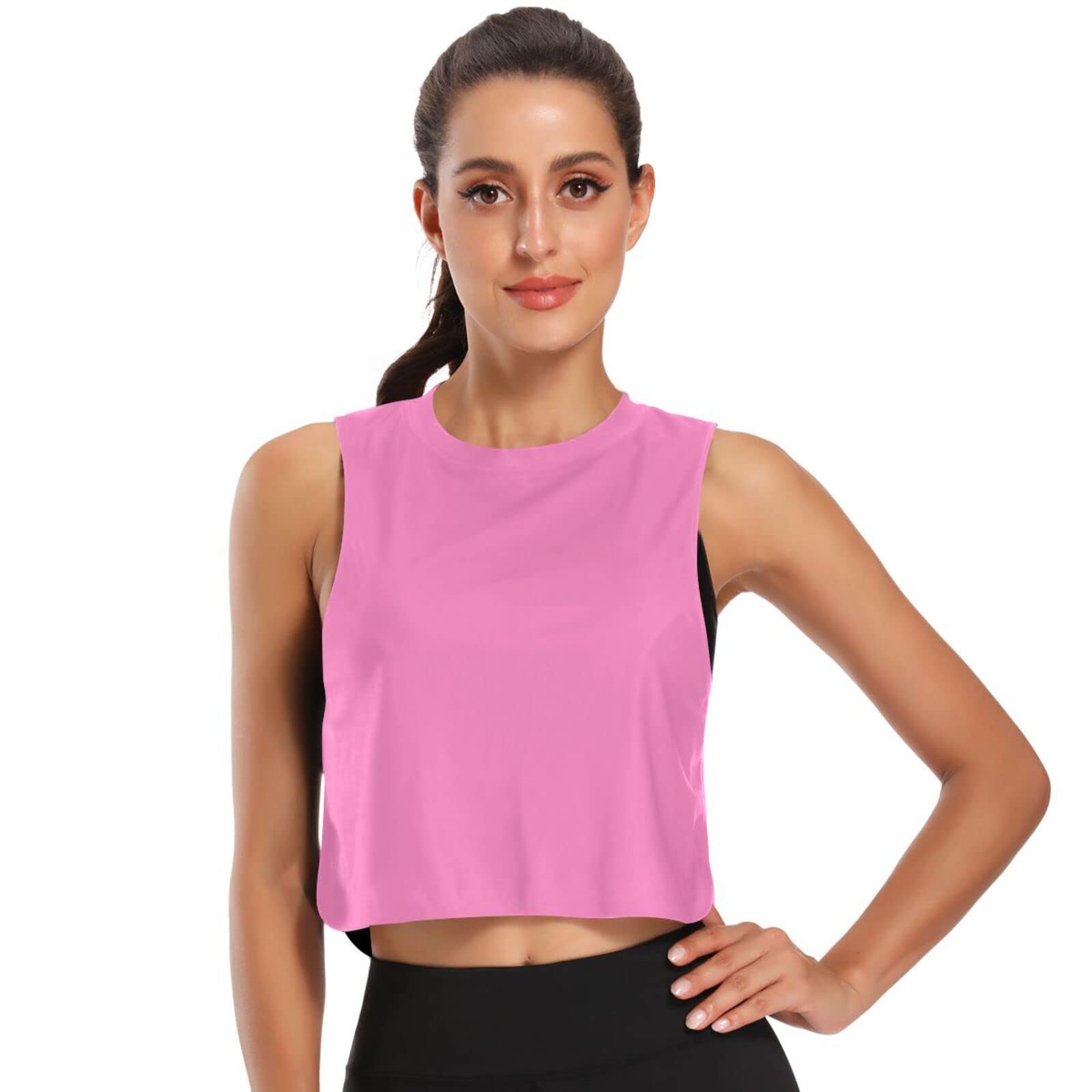 pink flowy crop top