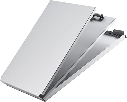 ZCZN Recycled Aluminum Storage Clipboard, Clipboard Box, Form Holder, Suitable for School, Office, Jobsite or Medical Staff, Silver