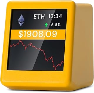 Pluuttiem Rastreador de Criptomonedas con WiFi de 2,4 GHz y Visualizador de Precios. Se Pueden Intercambiar Libremente 300 Criptomonedas Principales para NerdMiner C.