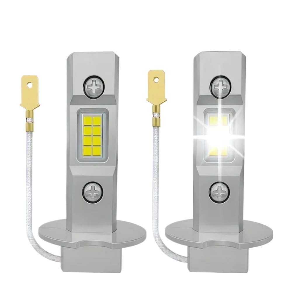 2 pezzi H3 LED lampadina for fari Canbus senza ventola abbaglianti 6000 K bianco camion for auto LED fendinebbia lampada di guida DRL 12 V -24 V(6000K Cold White,H3(24V))