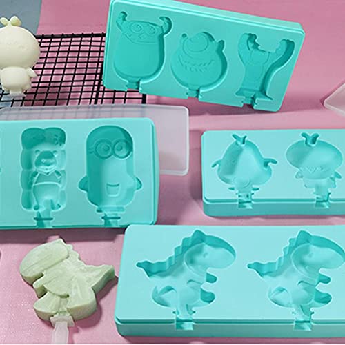 RASTKY Moldes de Helado de Silicona Mejorados con Palitos, Moldes para Paletas Kawaii, para Polos de Hielo Reutilizables de Calidad Alimentaria para Bricolaje Creativo, Azul, 85 G (#1)