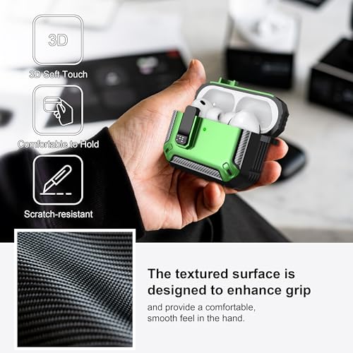 Image of AirPods Pro 3 Case with Magnetic Safety Lock Phone Stand Magsafe, Green