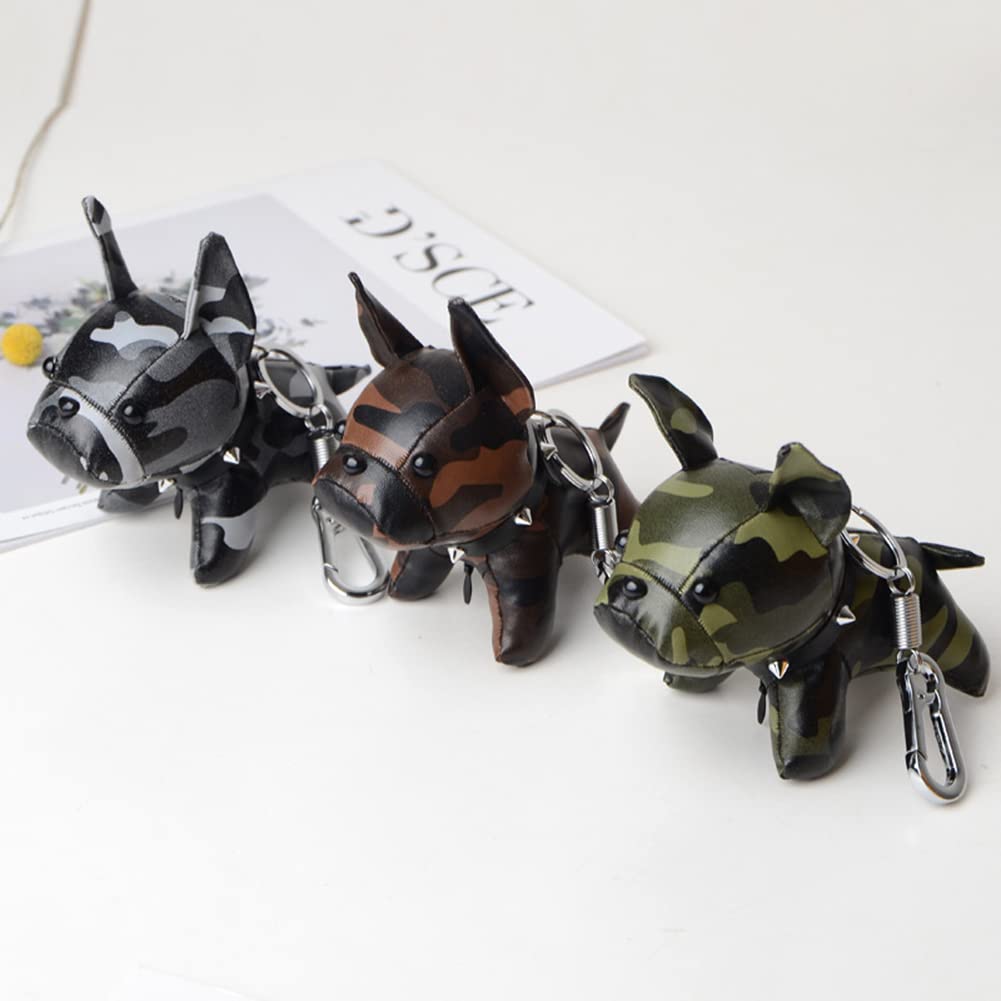 MIFANI Schlüsselanhänger mit französischer Bulldogge, niedlicher Hund, Metallring, Auto-Schlüsselanhänger, Taschenanhänger, Auto-Anhänger, passend for Geldbörse, Handtasche, Rucksack (Color : Roze)