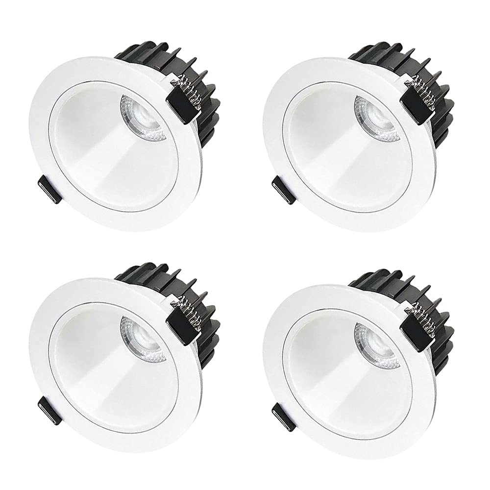 Focos LED empotrables, luminarias de Aluminio para Techo, Apliques de Techo para baño, empotrables Profundos, Paquete de 4