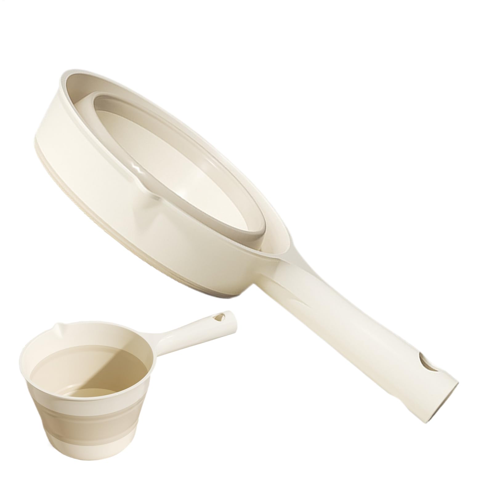 Folding Water Ladle, Long Handle Dipper Spoons, Retractable Spoon Bath Ladle, Foldable Kitchen Water Scoop, Multi-Functional WaterScoop for Bathroom Washing Gardening Outdoor