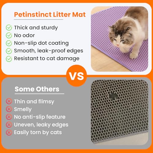Image of Cat Litter Mat,Large Honeycomb Double Layer Cat Litter Trapping Mat, Non Slip Waterproof Urine Proof Cat Litter Box Mat, Kitten Supplies and Essentials