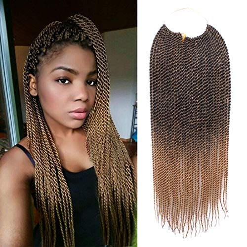 6 Packs Crochet Hair Senegalese Twist Crochet Hair 18 Inch Havana Mambo Twist Crochet Braids Crochet Braiding Hair Extensions (18 Inches, 1B/27)