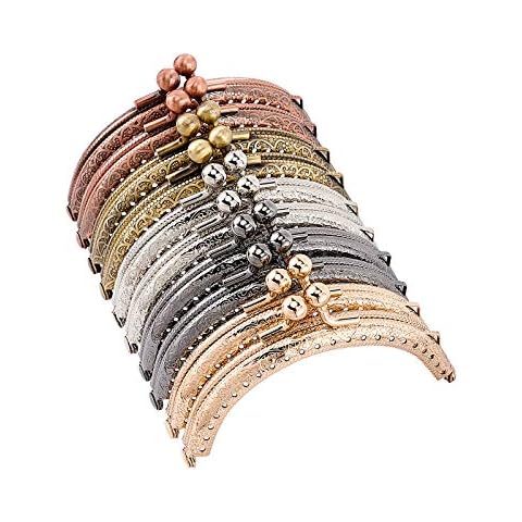 PandaHall 10 Stück Metall Geldbörsenrahmen, 3.3 Zoll 5-Farben-Kussverschlussrahmen, Metallrahmen Tasche Kuss Verschlussschloss Für DIY Craft, Geldbörsenherstellung, Taschenherstellung Cover