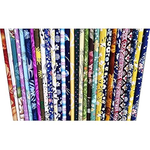 Stoffe zum nähen baumwolle baumwollstoff patchwork zum Quilten, Nähen, vorgeschnittene Stoff-Quadrate für Bastel-Patchwork 50pcs (30.5 * 30.5 cm) Cover