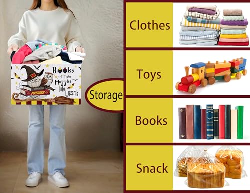 Image of Large Magic Nursery Baby Basket Collapsible Kids Toy Storage Bin Gift Box Room Decor (Brown Owl)
