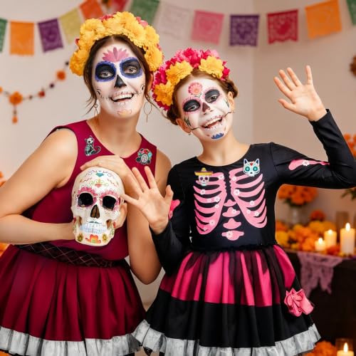 Image of SANNIX 60 Pcs Day of the Dead Enamel Pins Sugar Skull Brooches for Party