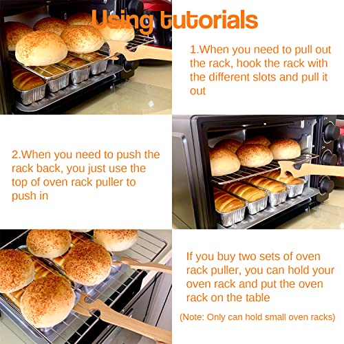 image for Shinelingee Oven Rack Puller, Oven Accessories Are Made Of Beech Wood 