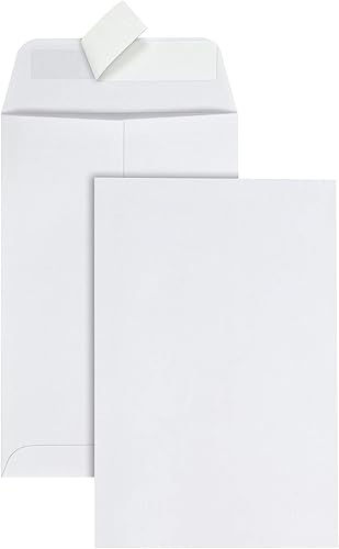 Miniatura 3 de Quality Park Sobres de catálogo de 6 x 9 pulgadas con cierre autosellado para correo almacenamiento y organización tejido blanco de 28 libras 100