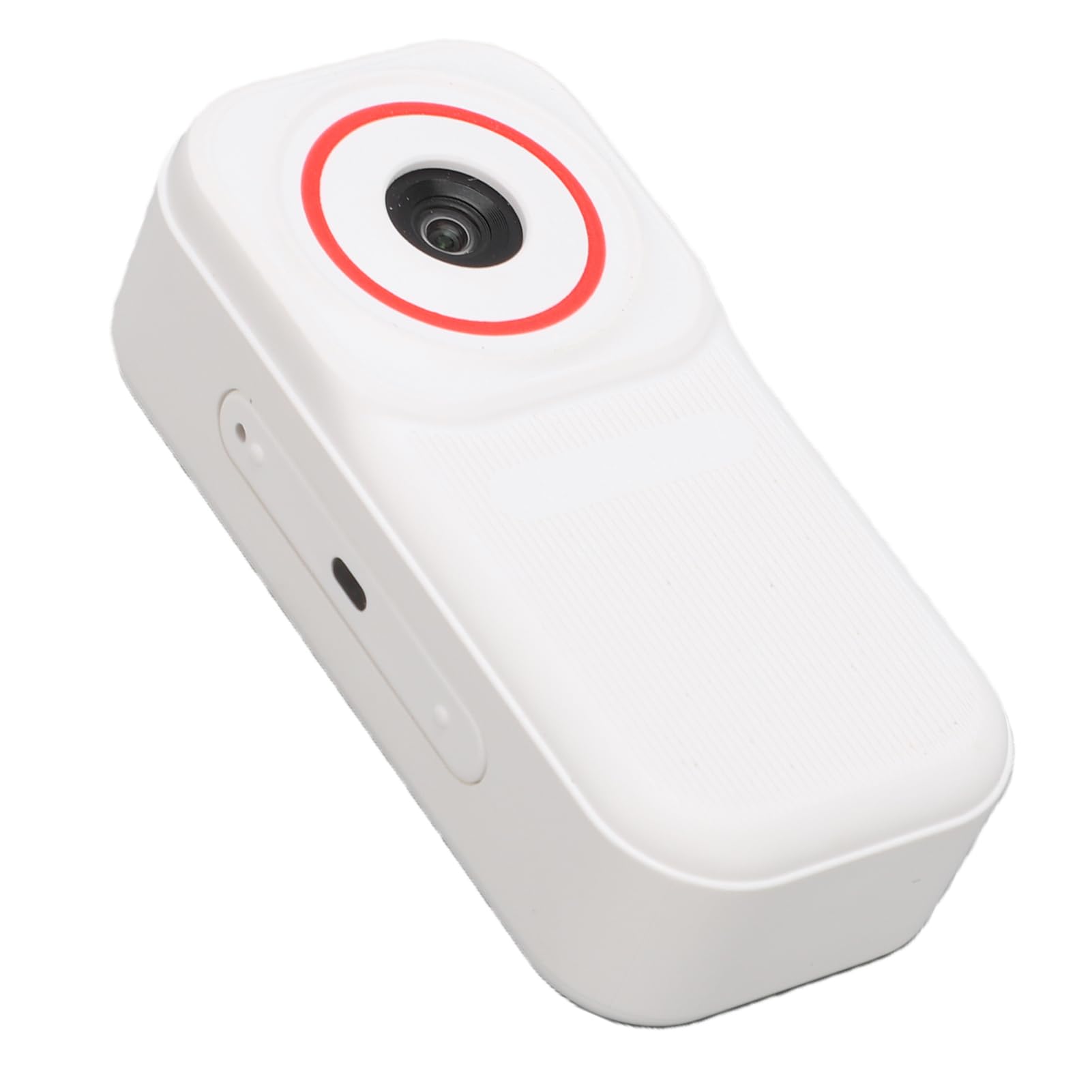 Action Camera 1080P con Custodia di Ricarica, Piccola Videocamera Vlog con Schermo da 1,47 Pollici, Registratore Magnetico Indossabile per Animali Domestici per Lavori di Viaggio (WHITE)