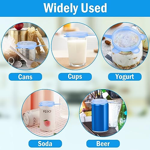 AKONE 6 Stück Dosendeckel Katzenfutter, Tierfutter Deckel für Dosen, Silikondeckel Dehnbar, Dosendeckel 400g/200g/85g für Meisten Katzendosen