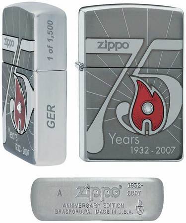 Zippo 75 years Limited Edition sadece 1500 Sammlerausgabe – bir