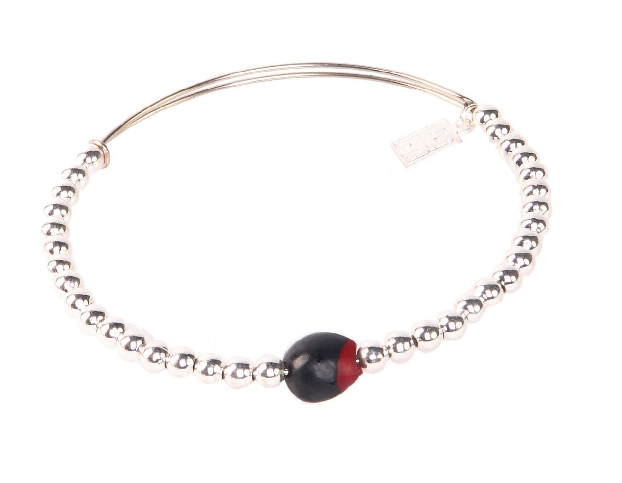 E B Evelyn Brooks Designs Expandable Bangle Bracelet for Women - w/Meaningful Good Luck Huayruro Red Black Seed - Great gifts for Mom, Daughter, Sister, Aunt, Girlfriend