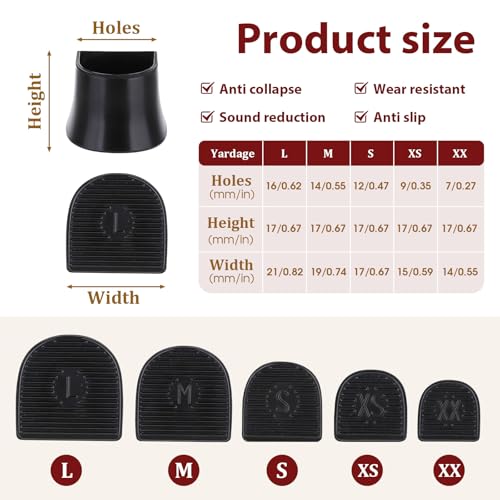 Image of 10 Pairs Heel Caps for High Heels, 5 Sizes Heel Covers for High Heel Shoes Black High Heel Protectors Non-Slip Heel Stoppers for High Heels Replacement Tips Caps for Walking on Grass and Uneven Road