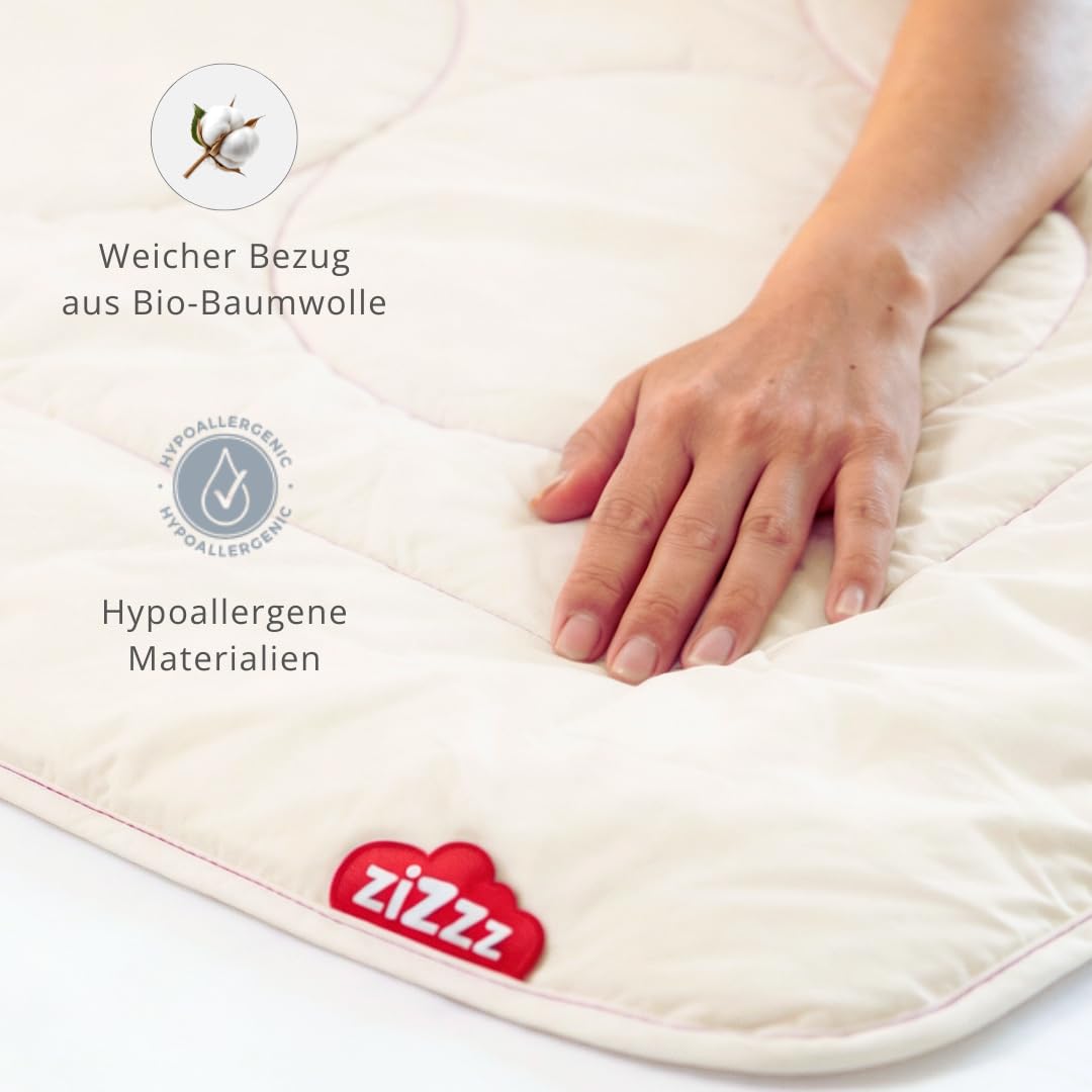 Sommerbettdecke aus Schafwolle 180 g/m² | Leichte Swisswool, Bio-Baumwollbezug, Atmungsaktiv, Temperaturregulierend, Waschbar