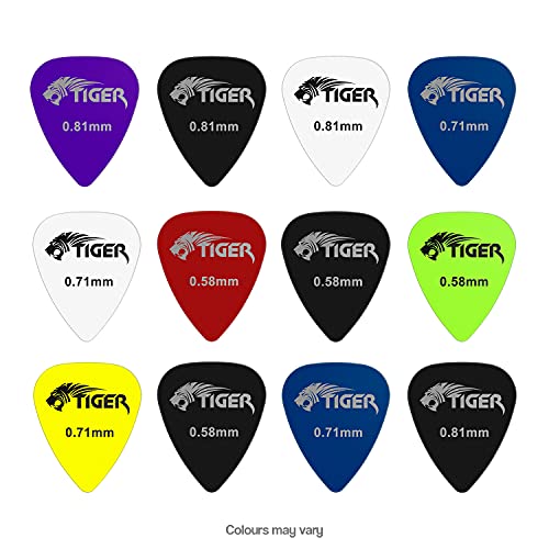 TIGER GAC65-12 Plectres de guitare en gel 12 plectres de guitare en gel 4 de 0,58mm, 0,71mm, 0,81mm chacun – Forme 351 - Les Beatles, Paul McCartney, John Lennon, RIngo Starr, George Harrison TIGER GAC65-12 Plectres de guitare en gel 12 plectres de guitare en gel 4 de 0,58mm, 0,71mm, 0,81mm chacun - Forme 351 – Image 3